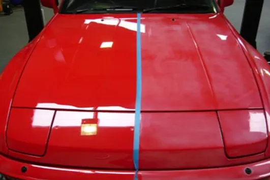 Paint correction on a black car